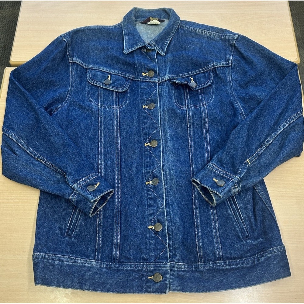 VTG Ms Lee Riders Denim Jacket Size 7/8 Union Made USA Blue Jean Trucker 70s 80s